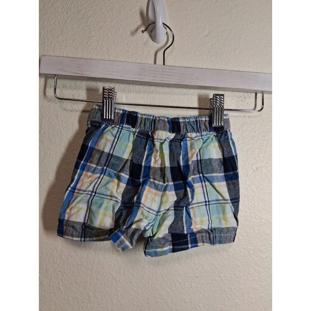 Circo Cotton Shorts Plaid Summer Casual Baby Boys Size 3-6 Months Blue